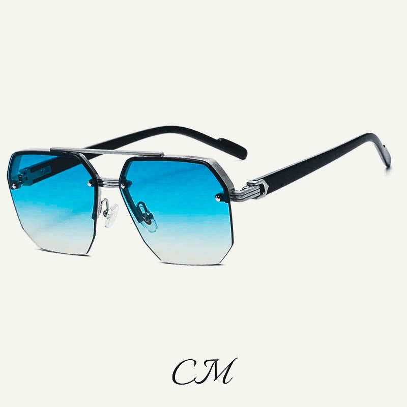 Jupiter Rimless Vintage Sunglasses – UV400 Semi-Rimless Unisex Eyewear