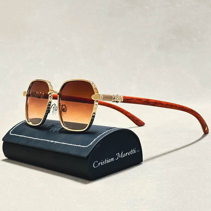 Giovanni Retro Wooden Sunglasses – UV400 Unisex Bamboo Frame Eyewear-MODAUTLET