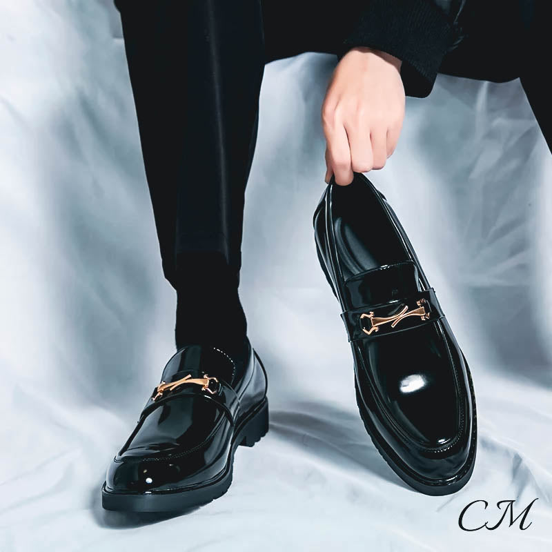 Men's Leather Loafers - Monarch Style Black