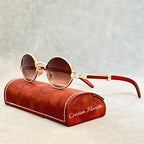 "Casanova" Premium Oval Sunglasses – UV400 Vintage Unisex Eyewear Brown