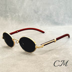 "Casanova" Premium Oval Sunglasses – UV400 Vintage Unisex Eyewear Black