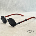 "Casanova" Premium Oval Sunglasses – UV400 Vintage Unisex Eyewear All Black