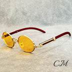 "Casanova" Premium Oval Sunglasses – UV400 Vintage Unisex Eyewear Yellow