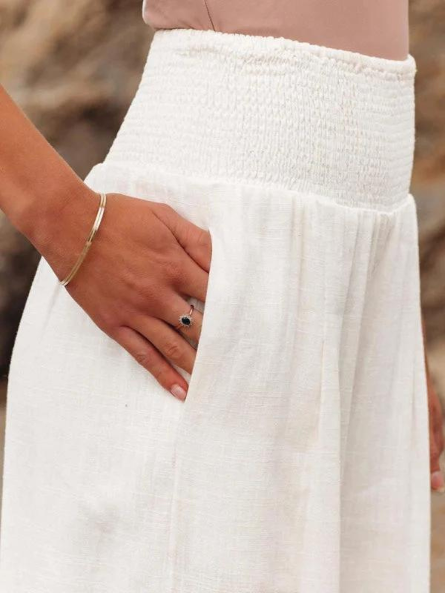 Women's Flowing Wide Leg Beach Pants-MODAUTLET