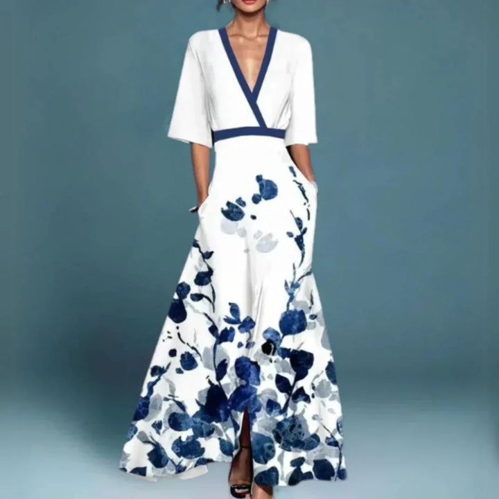 Women's Elegant Floral Maxi Dress-MODAUTLET