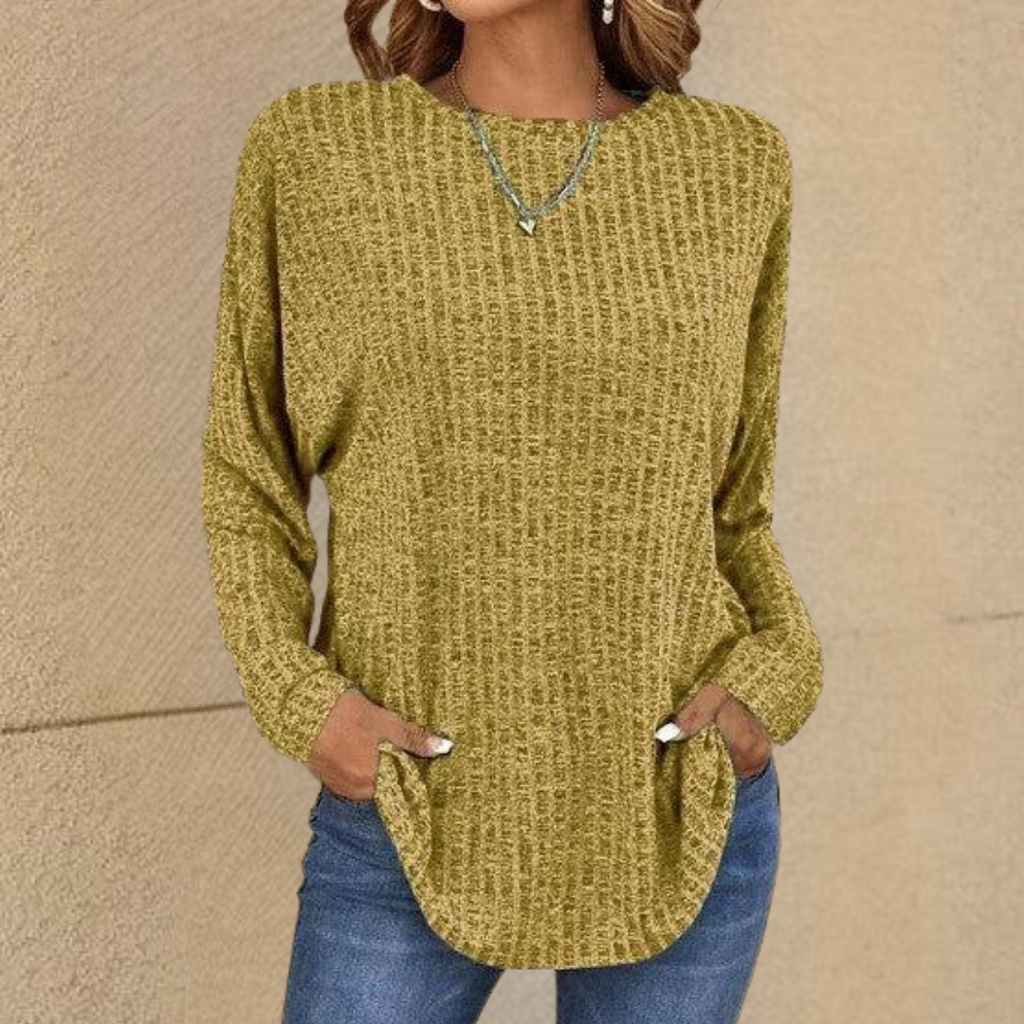 Women's Elegant Loose Fit Top Yellow Green