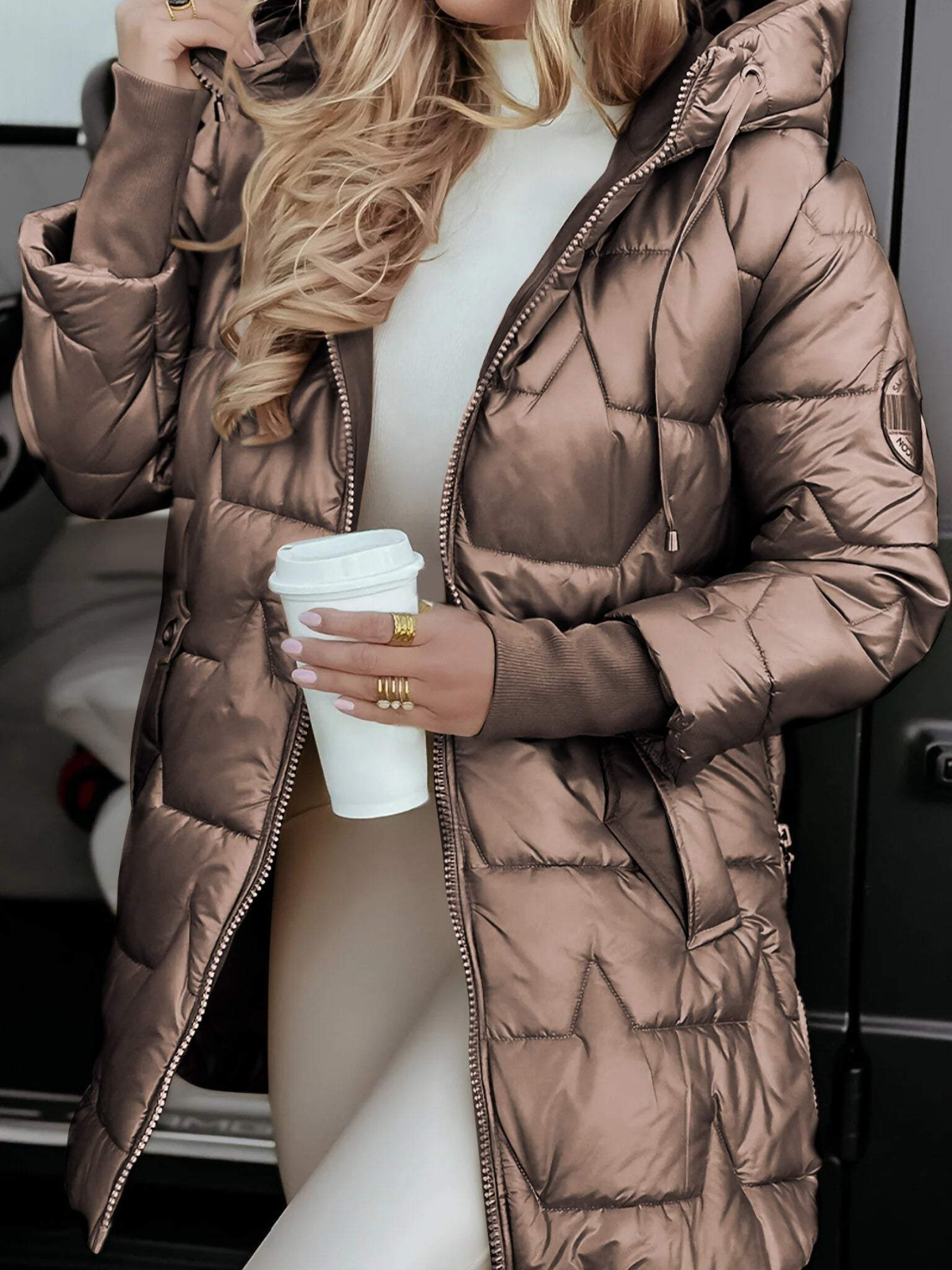 Women's Cotton Fall Jacket For Autumn Weather Comfort Brown