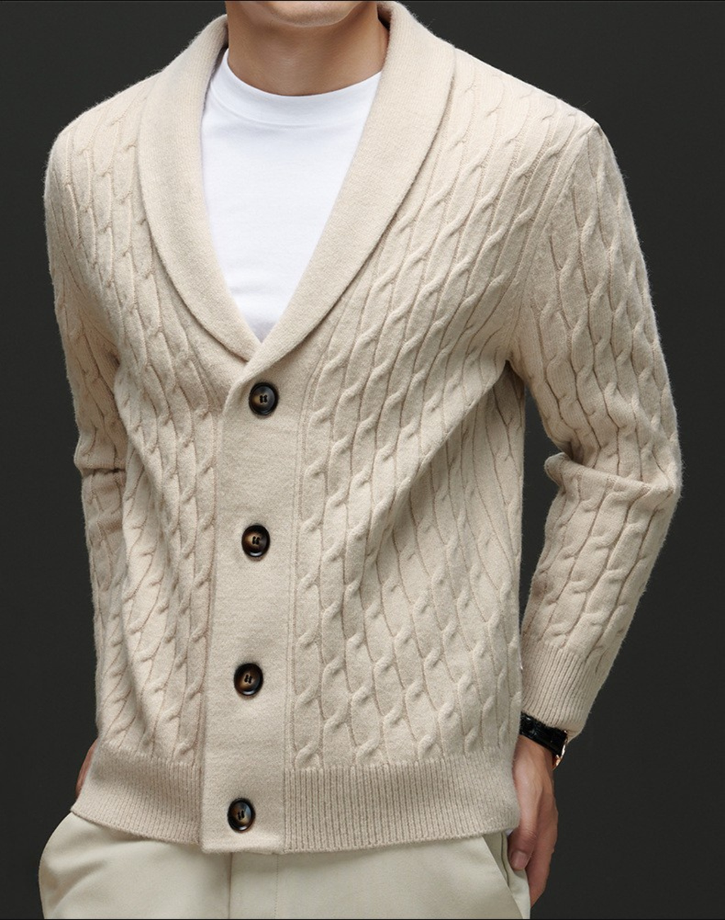 Men's Cable Knit Cardigan