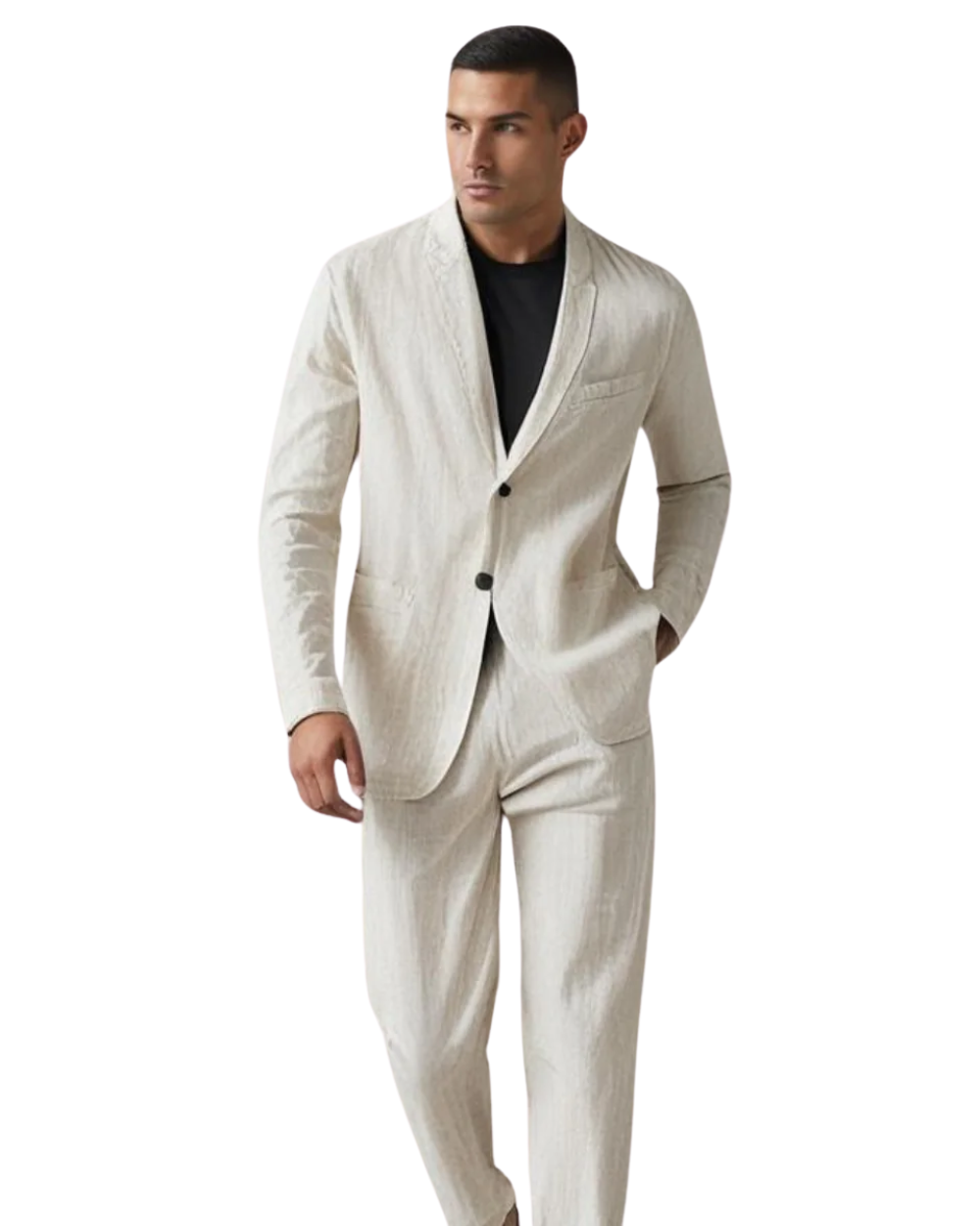 Men's Casual Button Cardigan and Pant Set