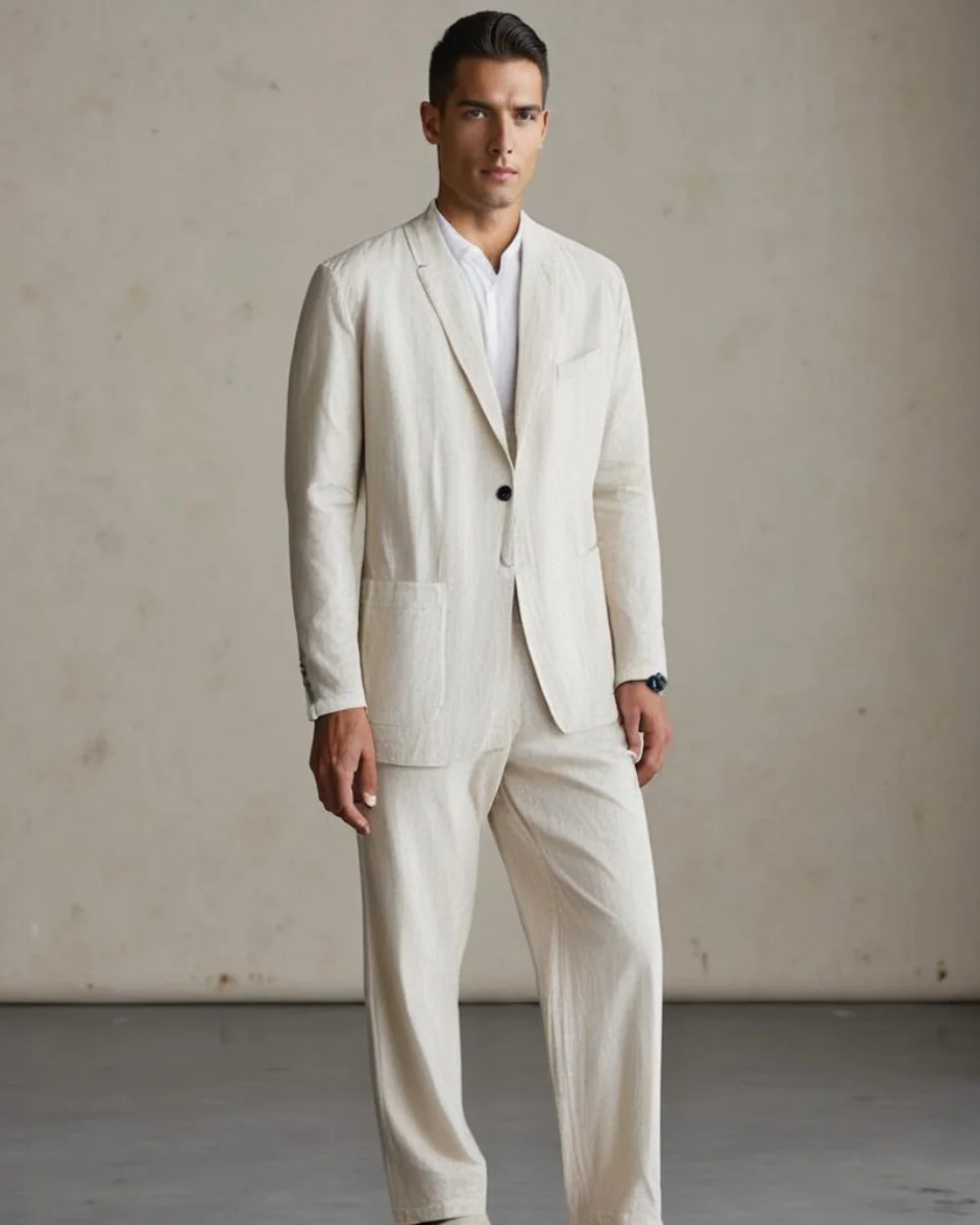 Men's Casual Button Cardigan and Pant Set