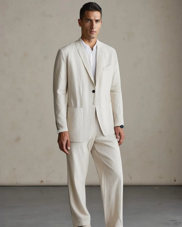 Men's Casual Button Cardigan and Pant Set