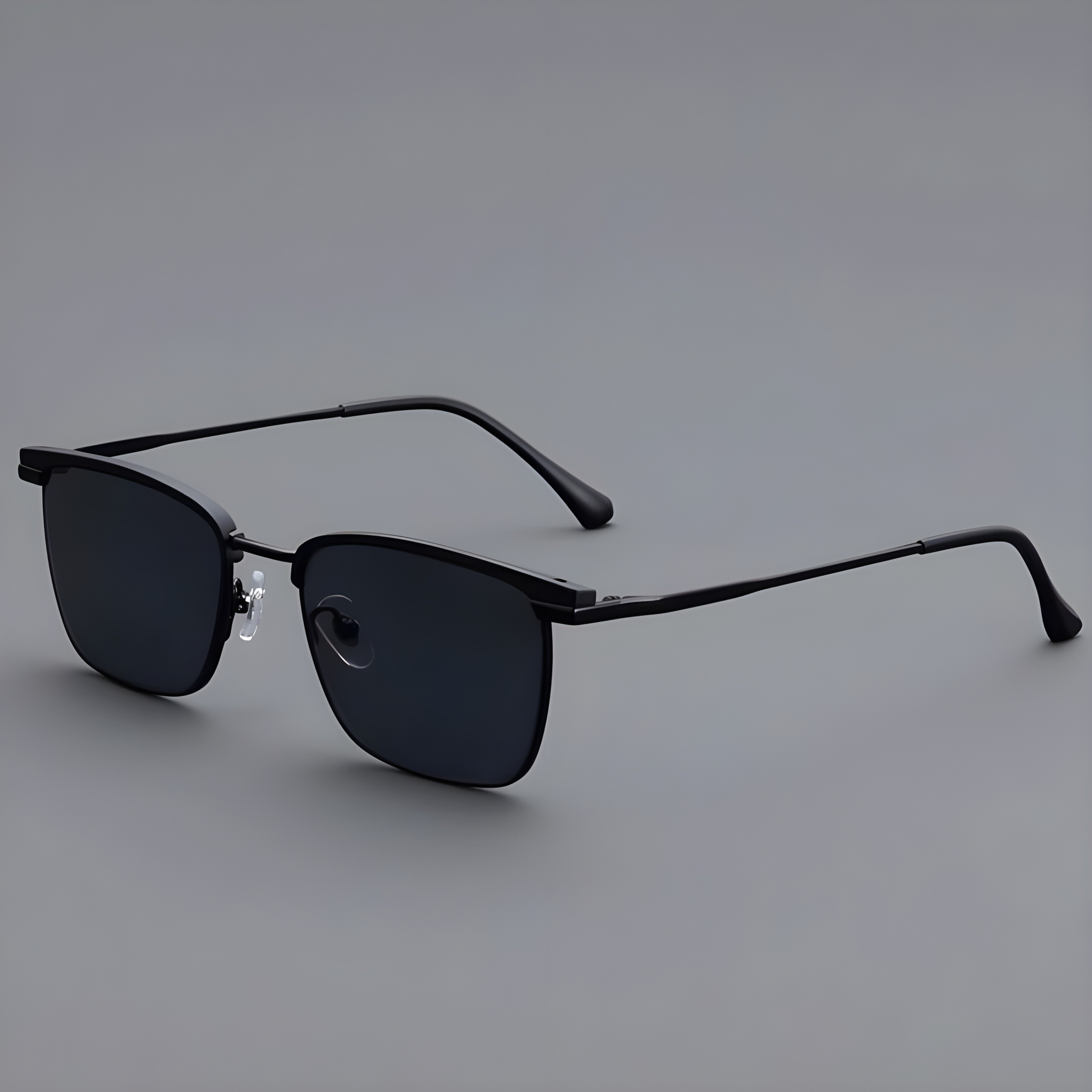 Stylish Rimless Sunglasses for Ultimate Sun Protection Black