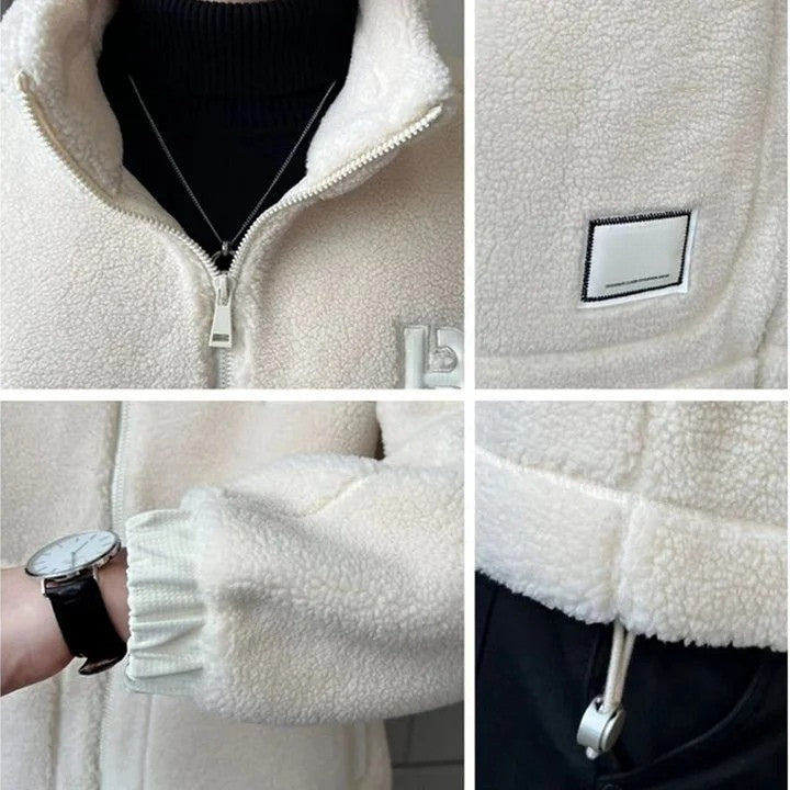 Faux Fur Zipper Jacket for Stylish Comfort-MODAUTLET
