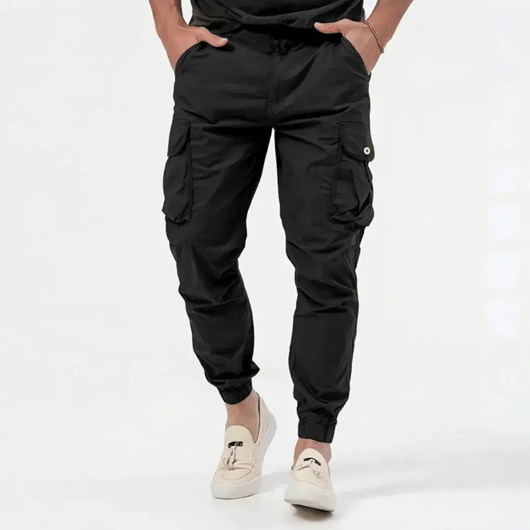 Urban Pulse Cargo Joggers - Stylish and Functional Black