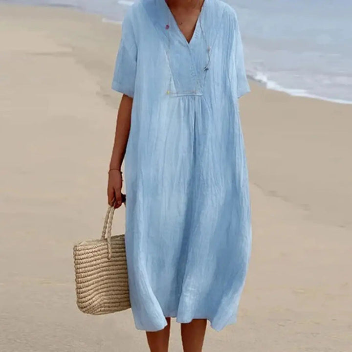 Women's V-Neck Summer Dress – Chic & Easy to Wear-MODAUTLET