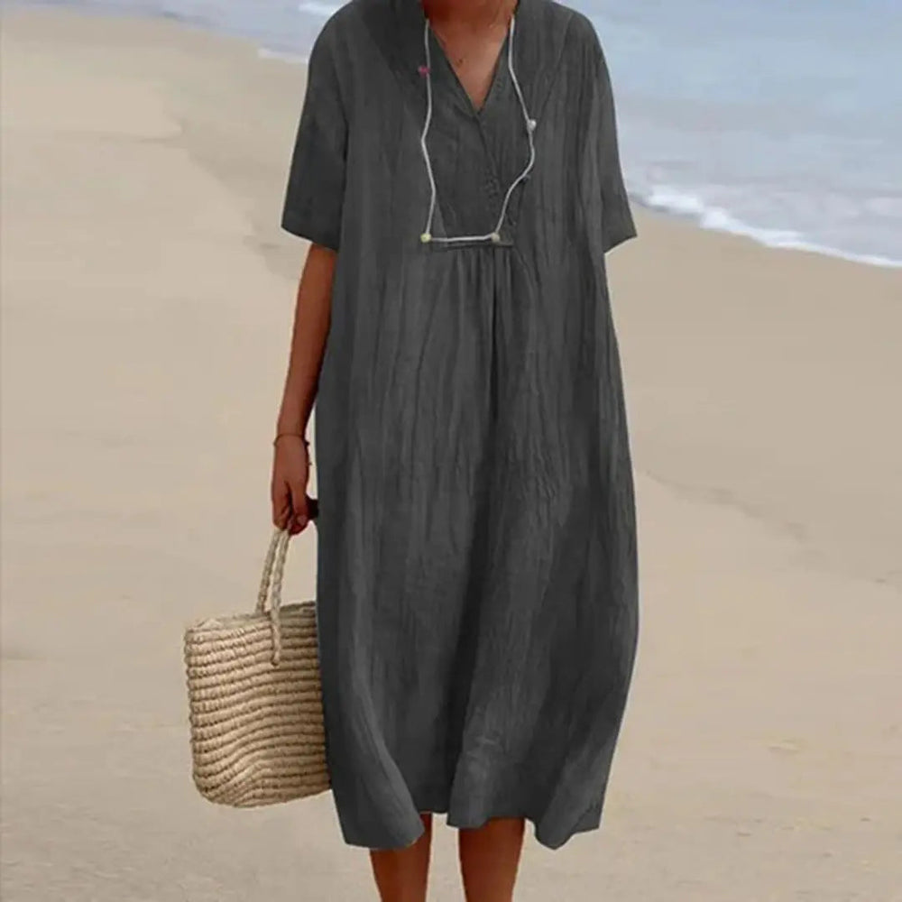 Women's V-Neck Summer Dress – Chic & Easy to Wear-MODAUTLET