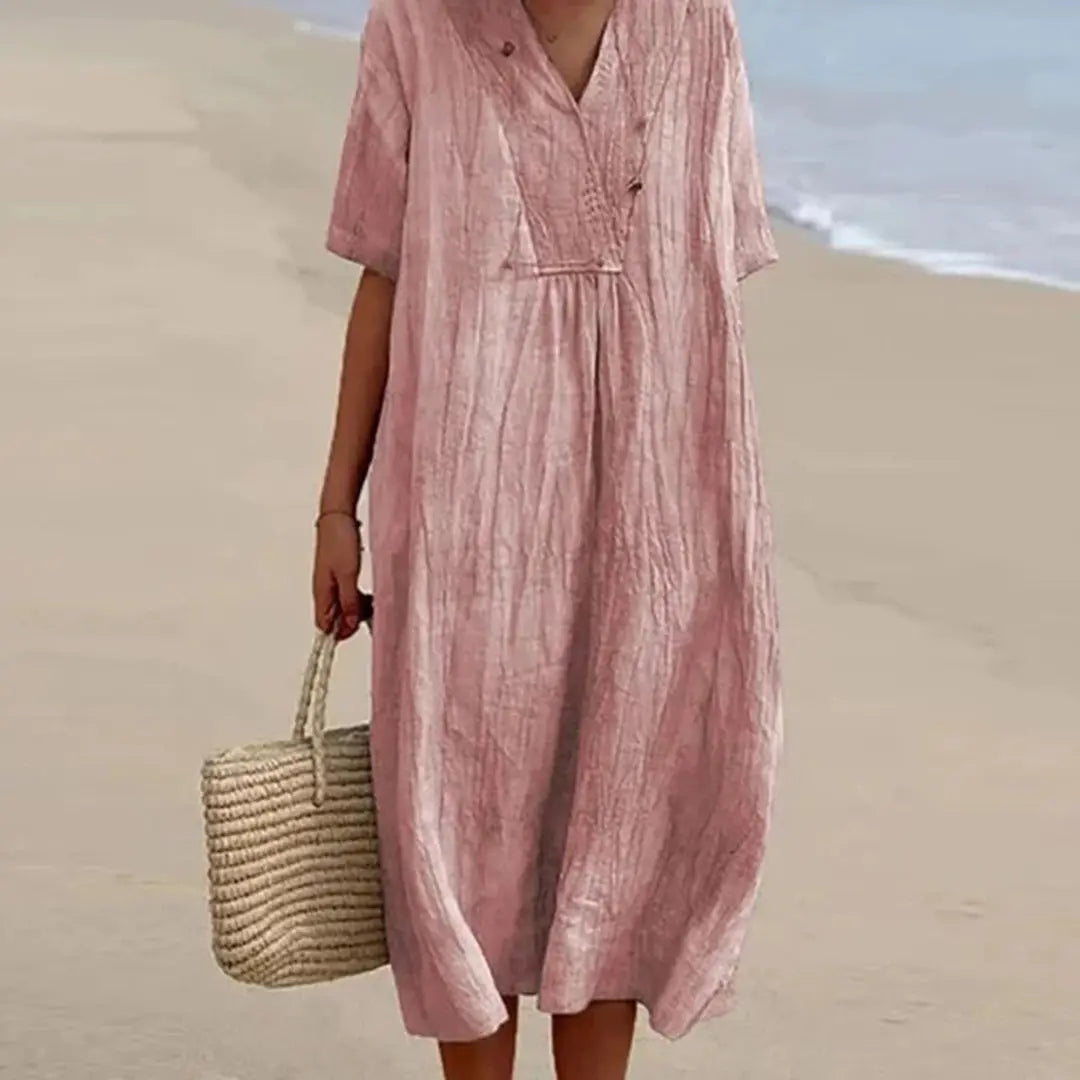 Women's V-Neck Summer Dress – Chic & Easy to Wear-MODAUTLET
