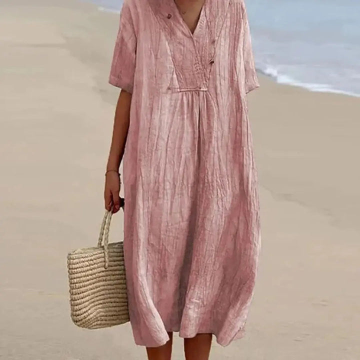 Women's V-Neck Summer Dress – Chic & Easy to Wear-MODAUTLET