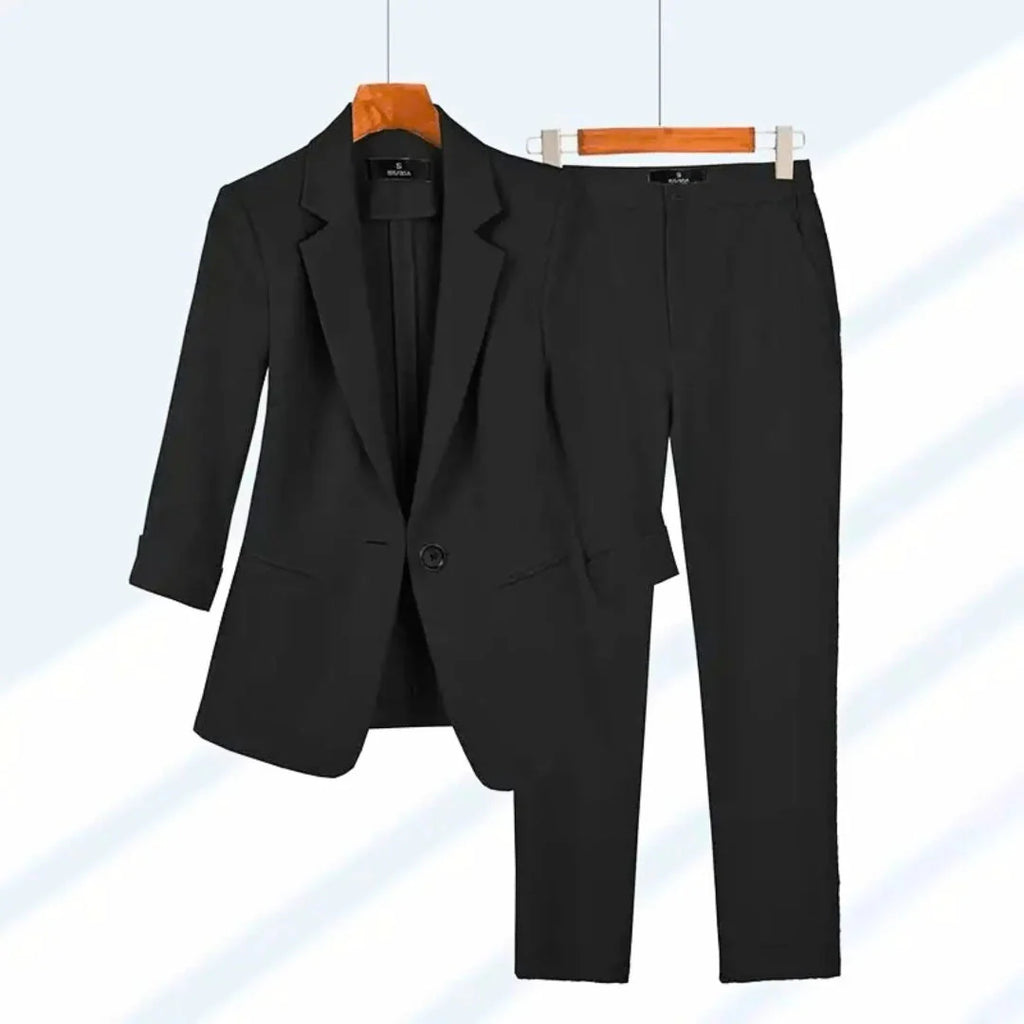 Valencia Classic Tailored Suit Set Black