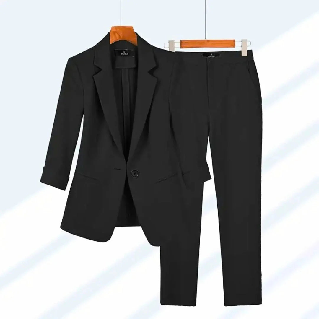 Valencia Classic Tailored Suit Set Black