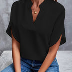 Womens's Elegant V-Cut Top Black