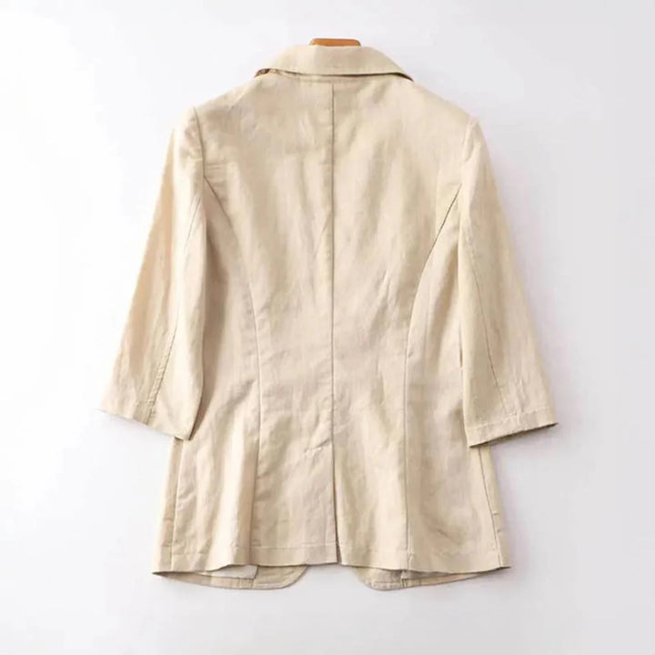 3/4 Sleeve Linen Blazer for Women-MODAUTLET