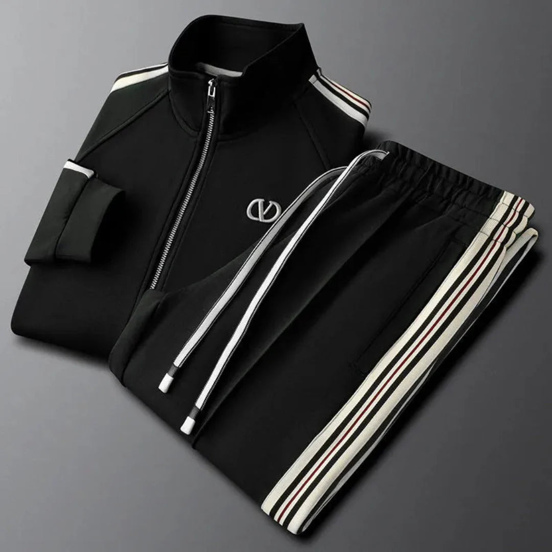 Full-Zip Tracksuit for Ultimate Comfort Black