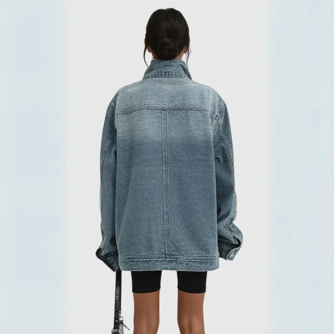 Asymmetrical Denim Jacket for a Trendy Look