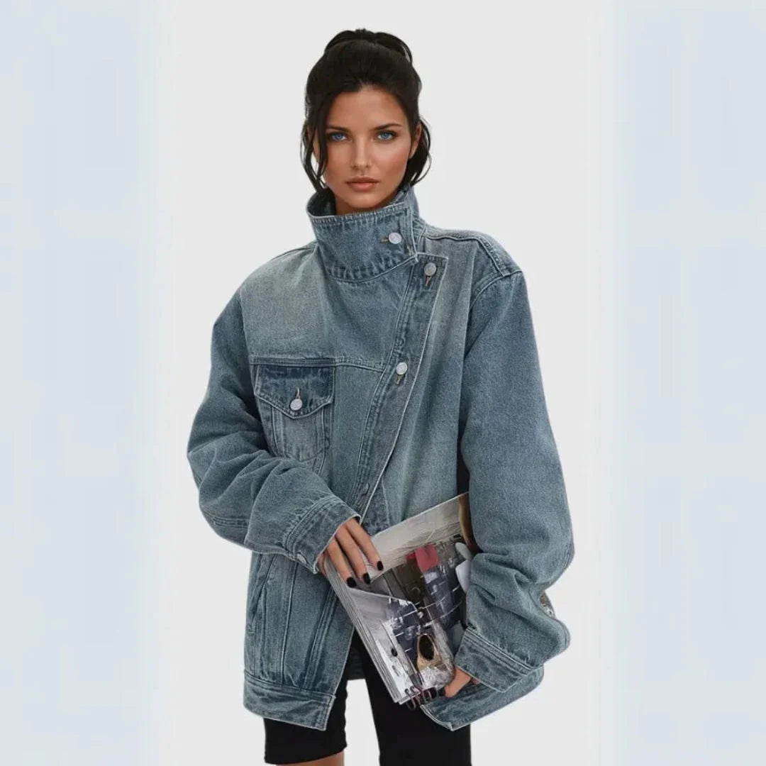 Asymmetrical Denim Jacket for a Trendy Look