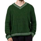 V-Neck Knit Jumper for Men 2XL