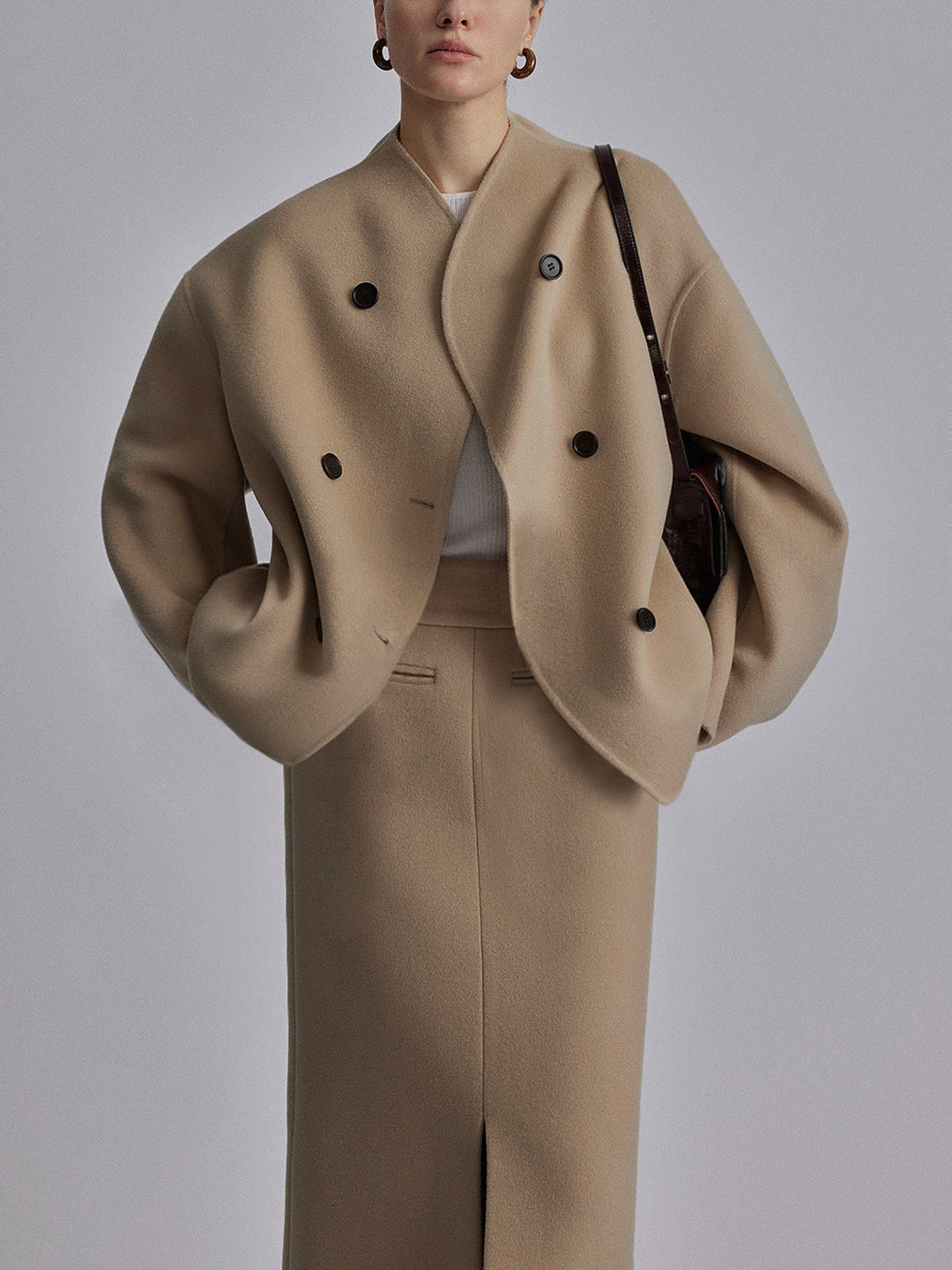 Vintage Brown Woolen Jacket Khaki