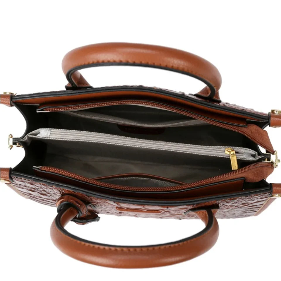 Vintage Crocodile Leather Shoulder Bag For Women Premium-MODAUTLET