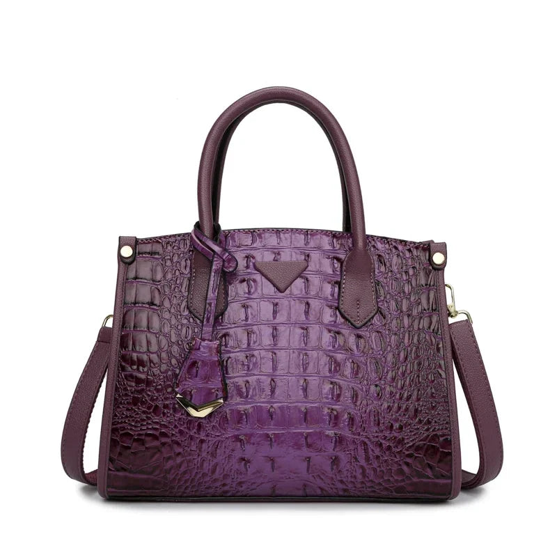 Vintage Crocodile Leather Shoulder Bag For Women Premium-MODAUTLET