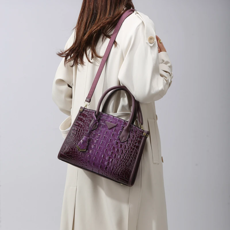 Vintage Crocodile Leather Shoulder Bag For Women Premium-MODAUTLET
