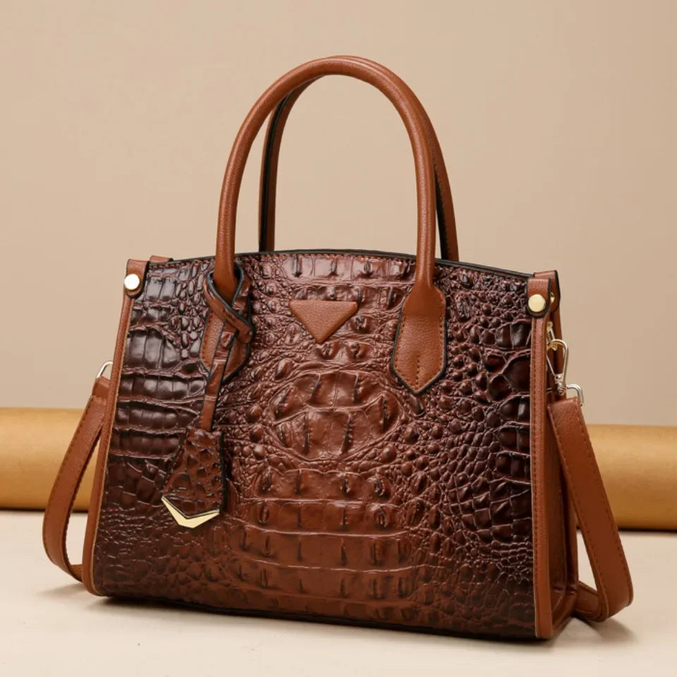 Vintage Crocodile Leather Shoulder Bag For Women Premium-MODAUTLET