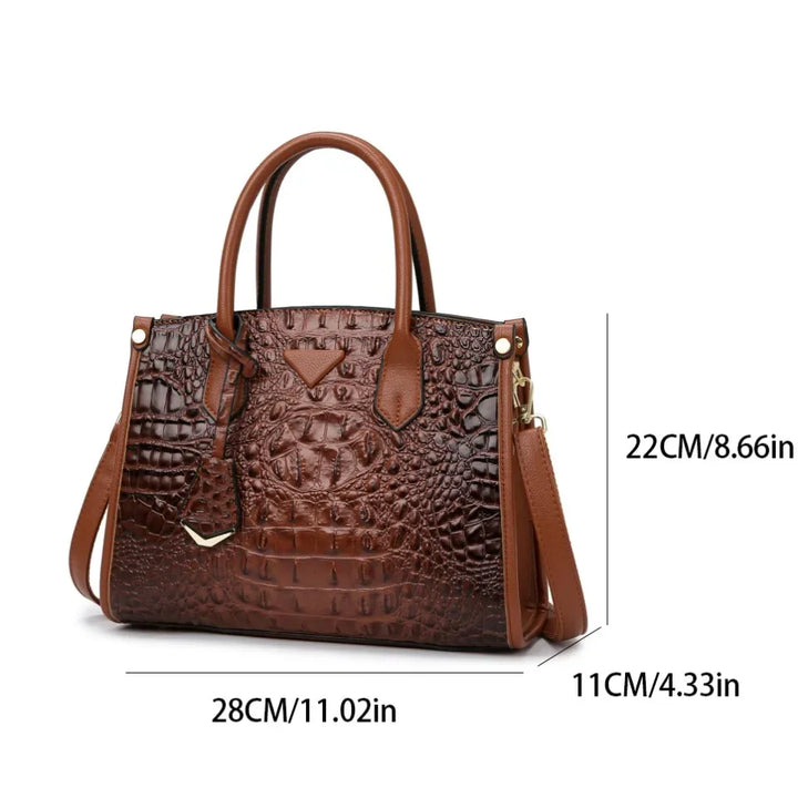 Vintage Crocodile Leather Shoulder Bag For Women Premium-MODAUTLET