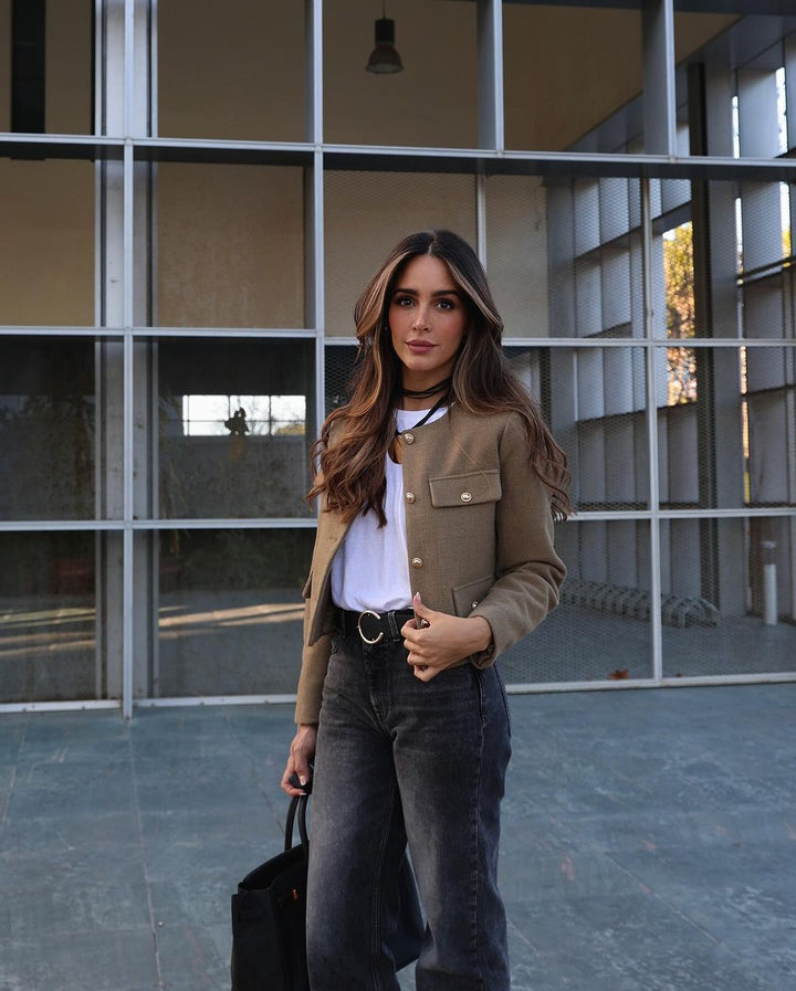 Vintage Cropped Jacket - Retro Style