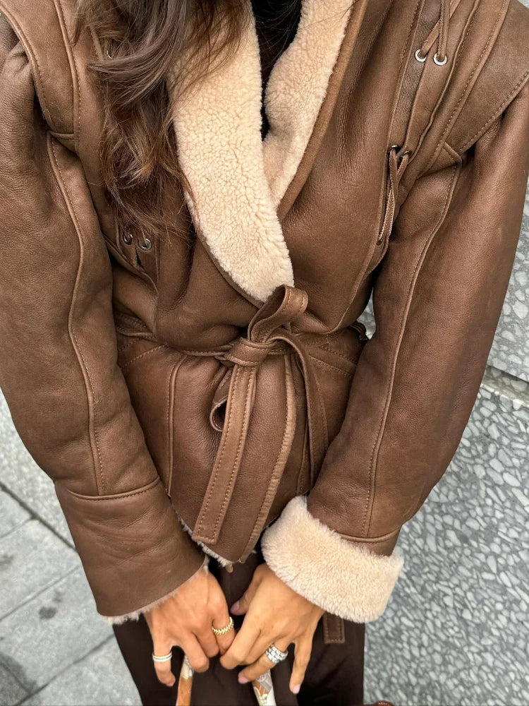 Vintage Lace-Up Jacket