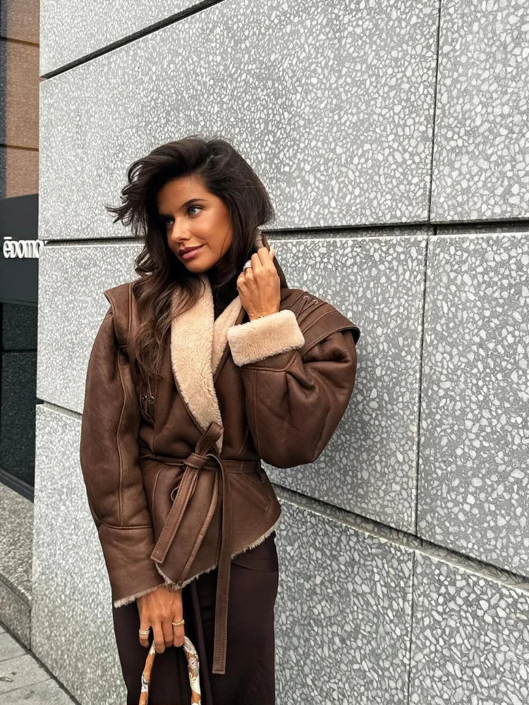 Vintage Lace-Up Jacket