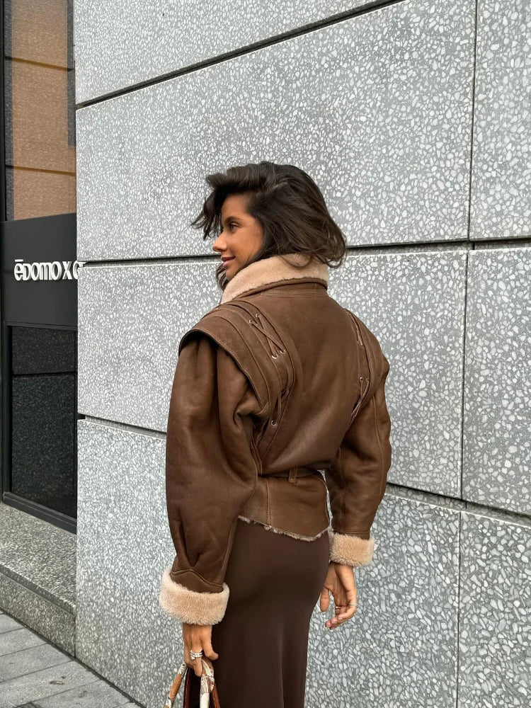 Vintage Lace-Up Jacket
