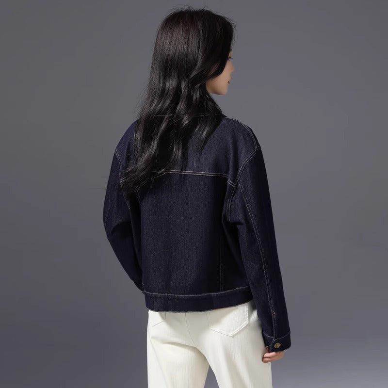 Vintage Polo Collar Denim Jacket