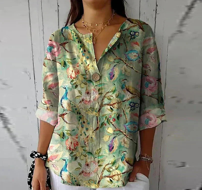 Women's French Vintage Blouse Multicolored 4