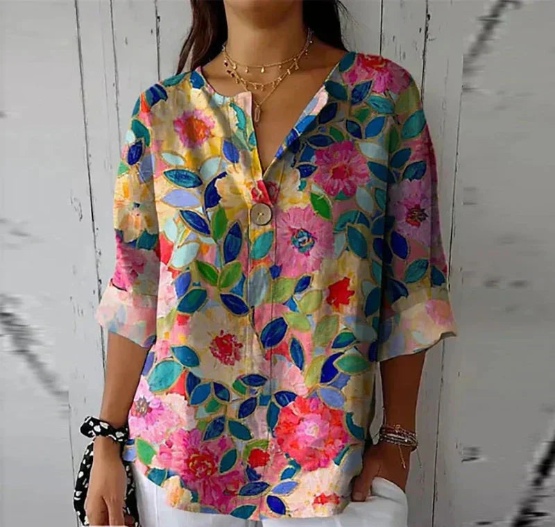 Women's French Vintage Blouse Multicolored 2