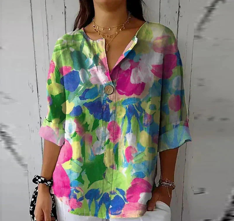 Women's French Vintage Blouse Multicolored 3