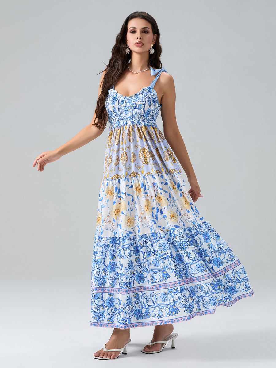 Vestido Maxi Vintage Boho para Mulher