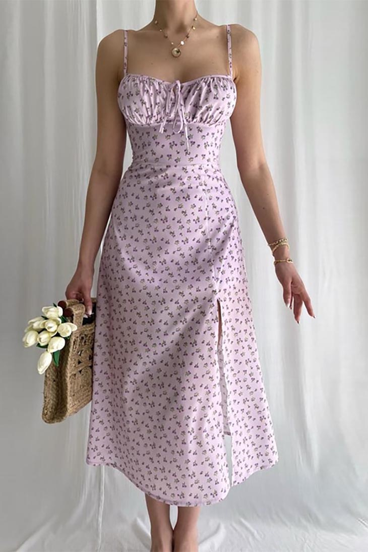 Robe midi bohème vintage pour femme