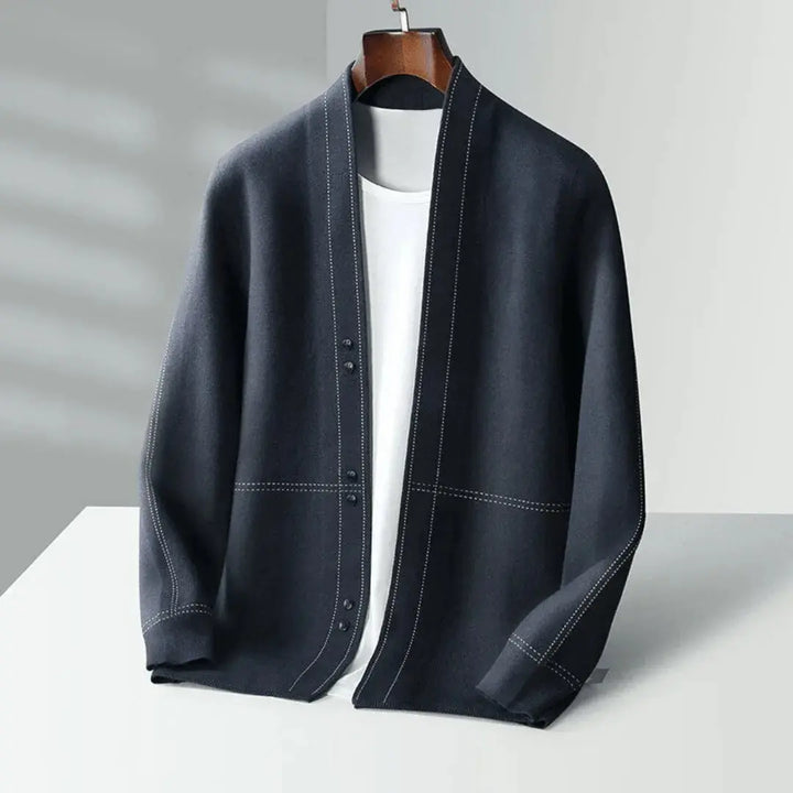 Virgin Wool Cardigan - Premium Quality Knitwear Blue