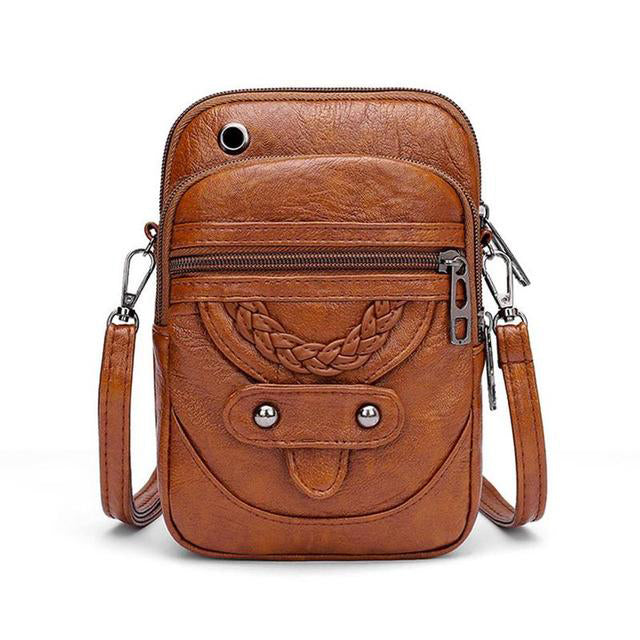 Vallana | Vintage Leather Crossbody Bag Brown