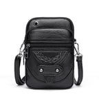 Vallana | Vintage Leather Crossbody Bag Black