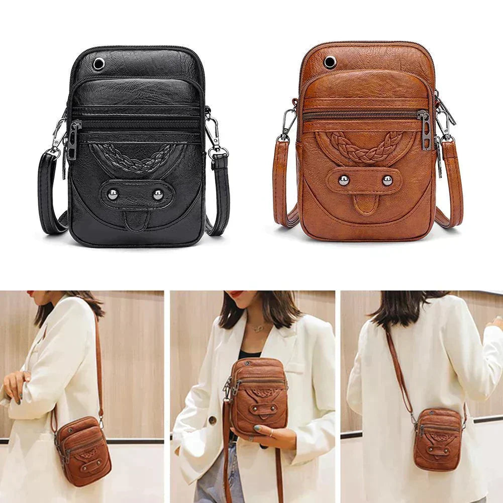 Vallana | Vintage Leather Crossbody Bag-MODAUTLET